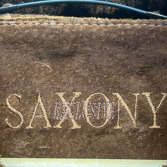 Vintage Saxony Sweater Mens Large Rust Brown Textured Mock Neck Rare Exclusive - Picture 4 of 16